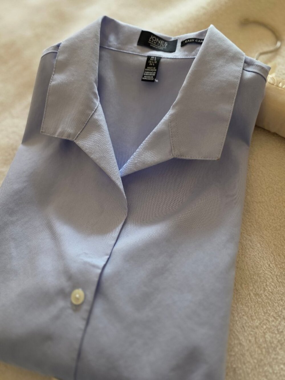 Jones New York Signature Easy Care Cotton Sleeveless Blouse - Large